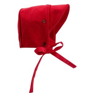 The Beaufort Bonnet Company Barringer Bonnet Richmond Red Velveteen S 3-6m NWT